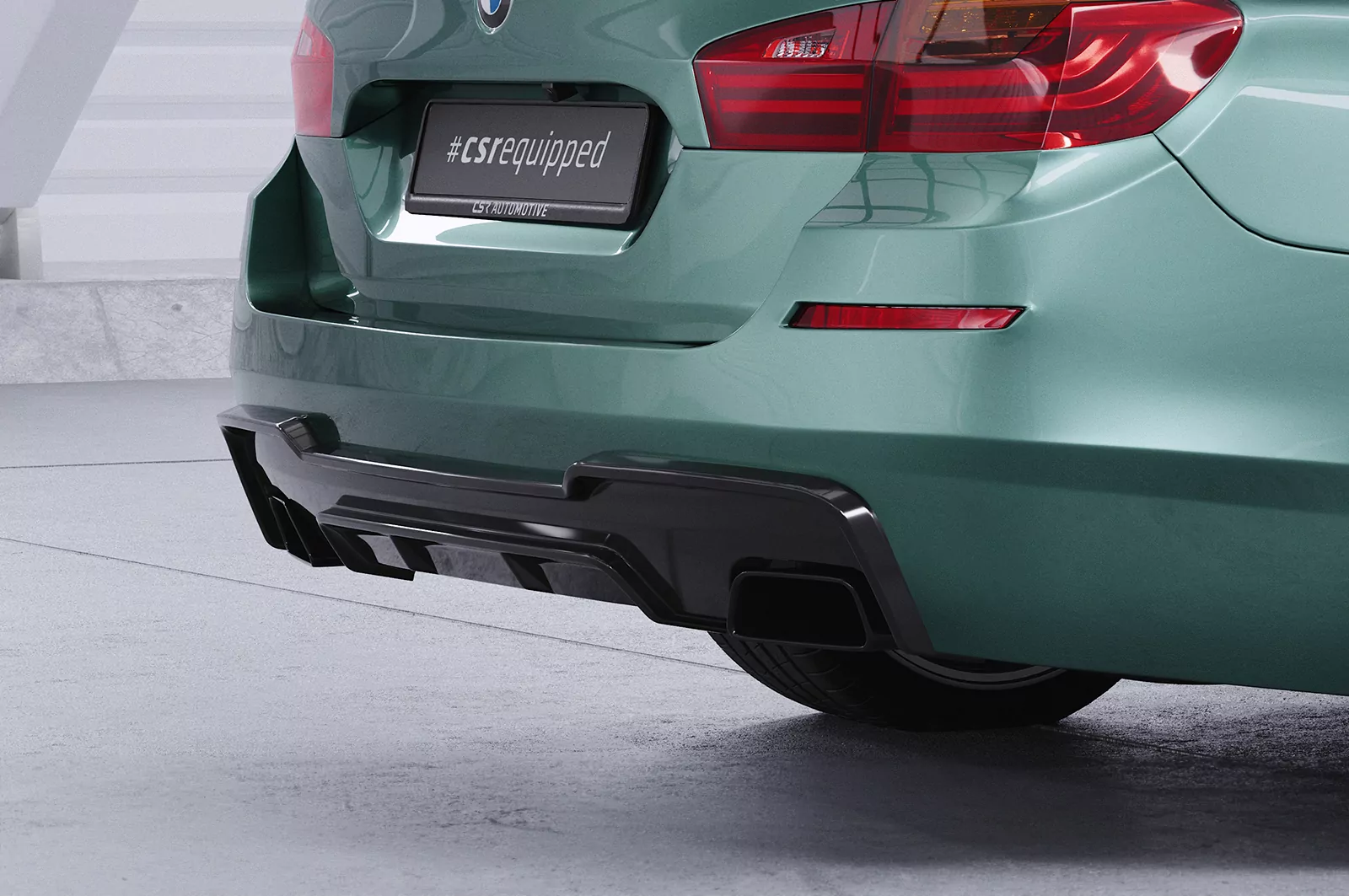 Heckansatz für BMW 5er F10/F11 550i/550d M-Paket HA290 Schwarz Strukturiert