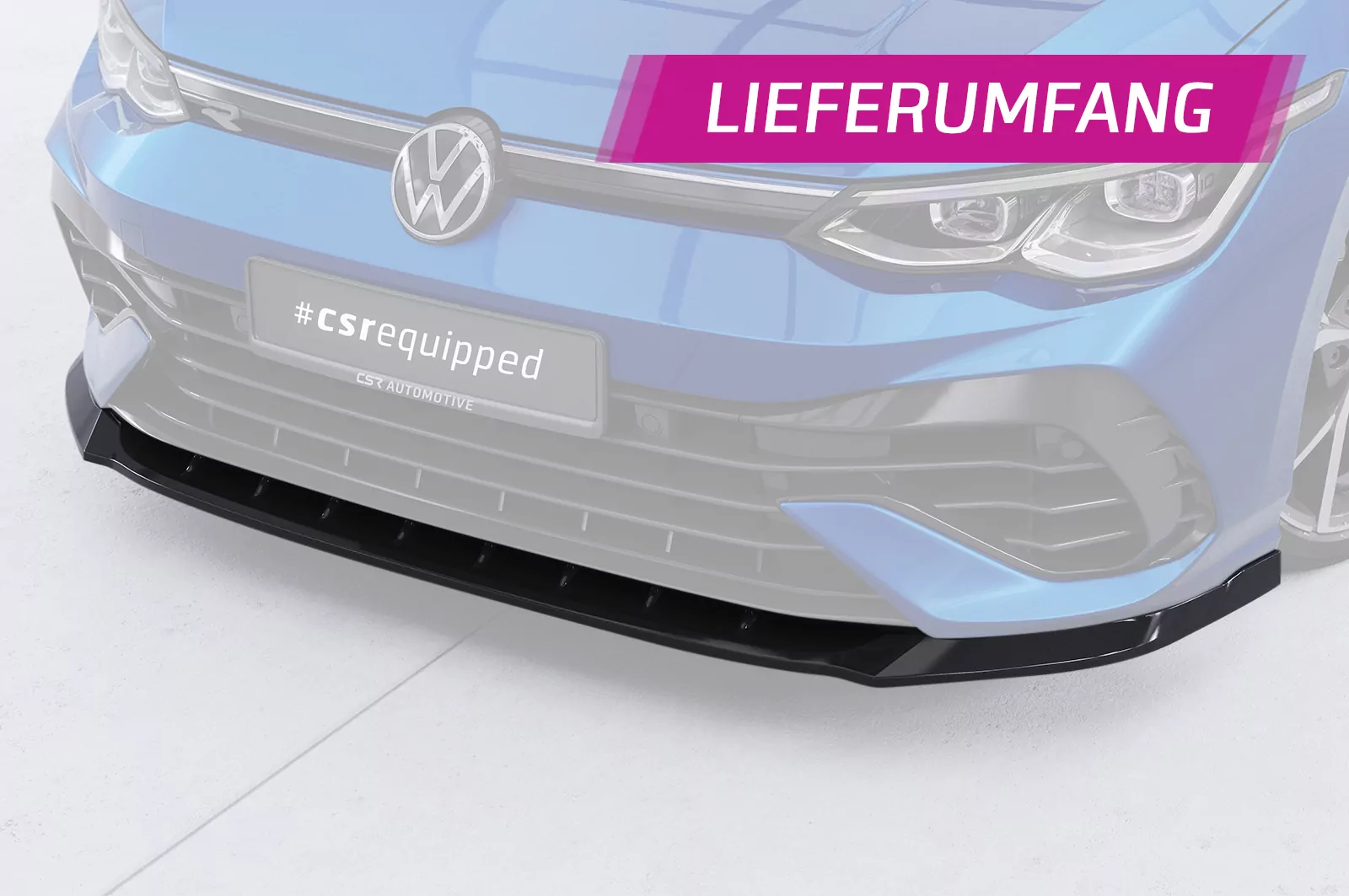 Cup-Spoilerlippe mit ABE für VW Golf 8 (CD) R CSL618 Schwarz Strukturiert