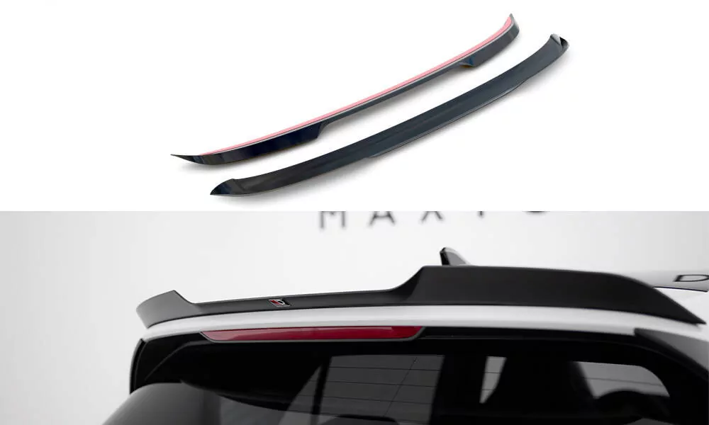 Spoiler CAP V.2 Für Volkswagen Golf GTI / GTE / GTD / R-Line / R Mk8 Schwarz Hochglanz