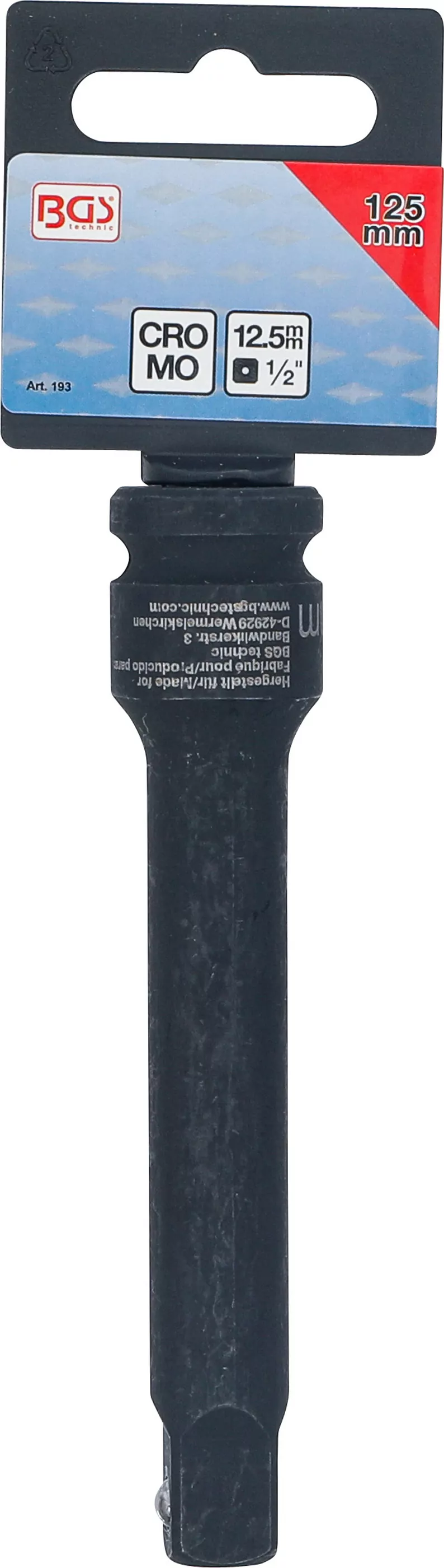 Kraft-Verlängerung | 12,5 mm (1/2") | 125 mm