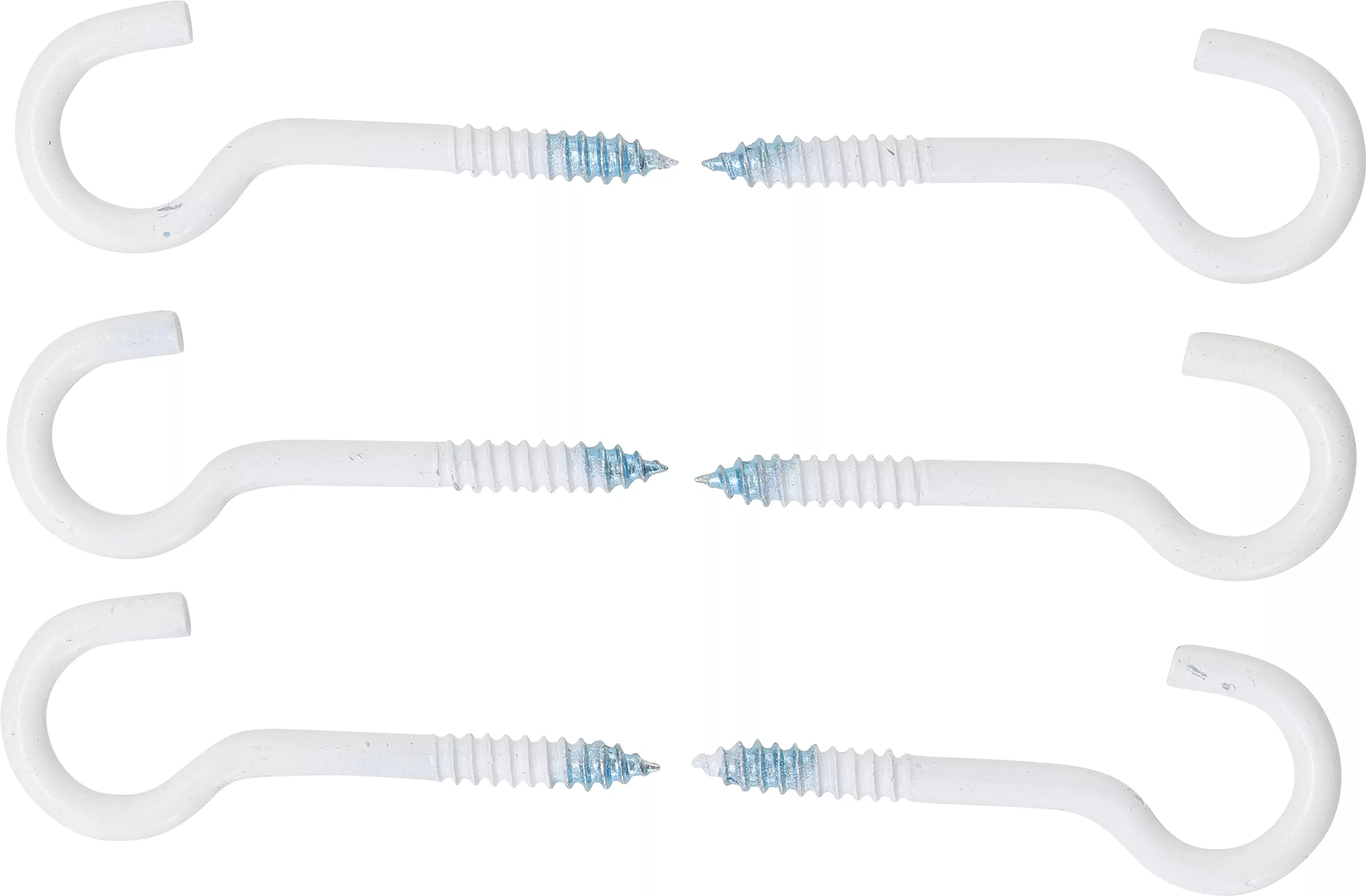 Schraubhaken-Sortiment | weiß | kunststoffummantelt | 60 mm | 6-tlg.