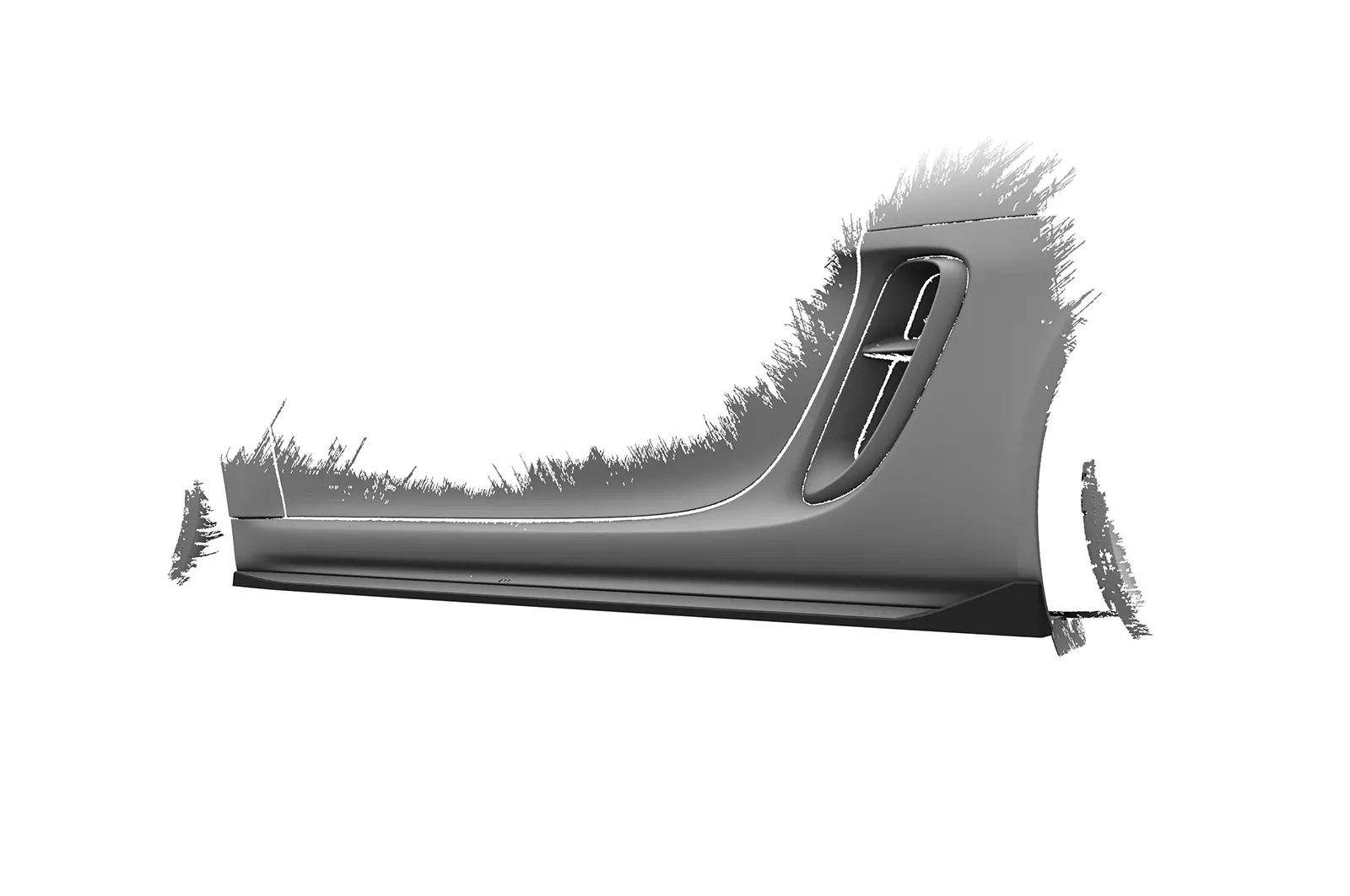 Seitenschweller für Porsche 718 Boxster / Cayman (Typ 982) SS533 Schwarz Strukturiert