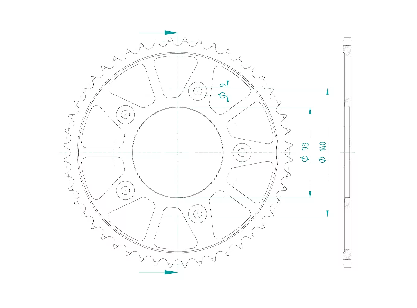 Kettenrad 48 Zähne Teilung 530 u. a. für Harley Davidson Pan America 1250