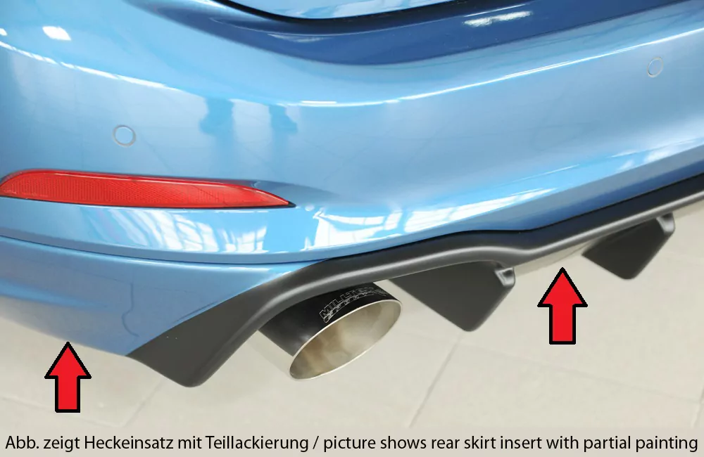 Rieger Heckeinsatz matt schwarz für Ford Focus 4 ST (DEH) 5-tür. (Turnier) 04.22- (ab Facelift)