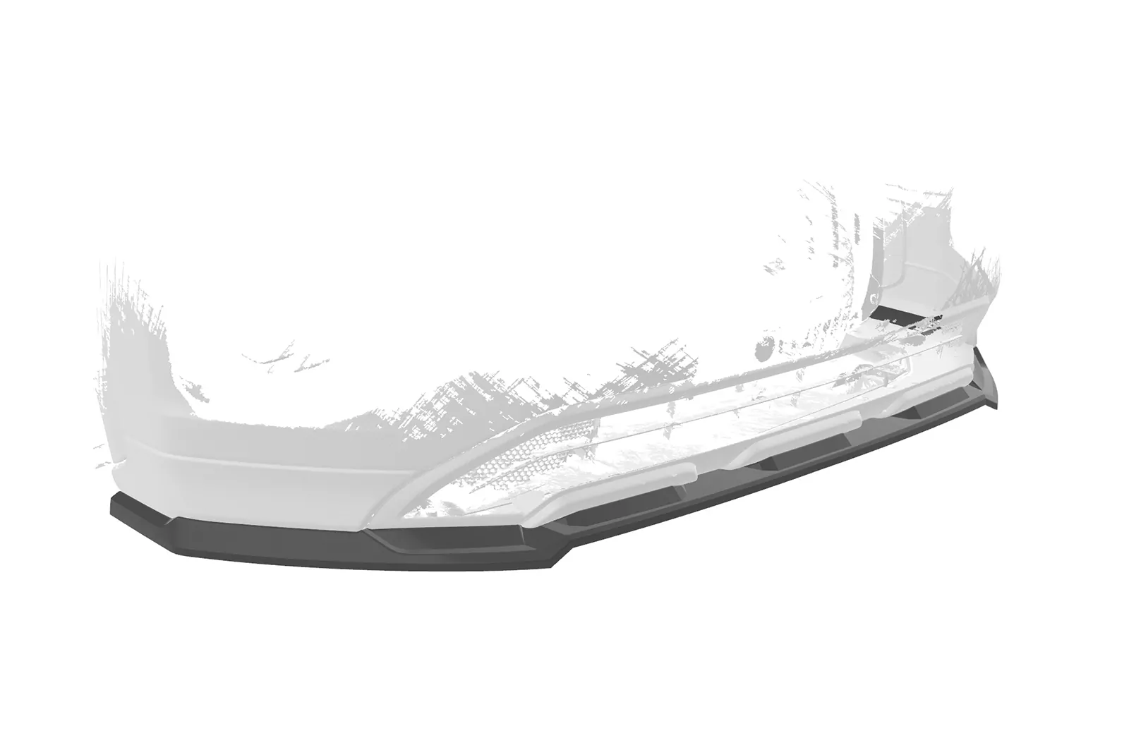 Cup-Spoilerlippe mit ABE für Mitsubishi Eclipse Cross CSL685 Schwarz Strukturiert