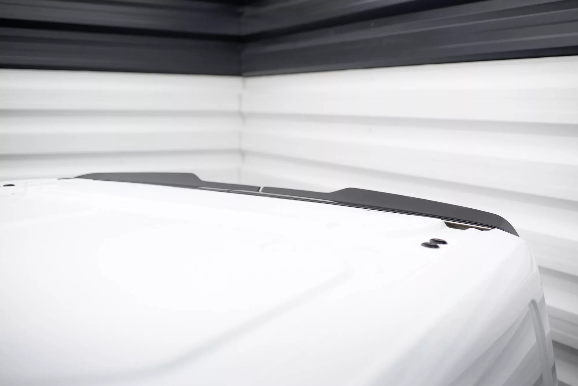 Spoiler CAP Für Ford Transit Custom ST-Line Mk1 Facelift Schwarz Hochglanz