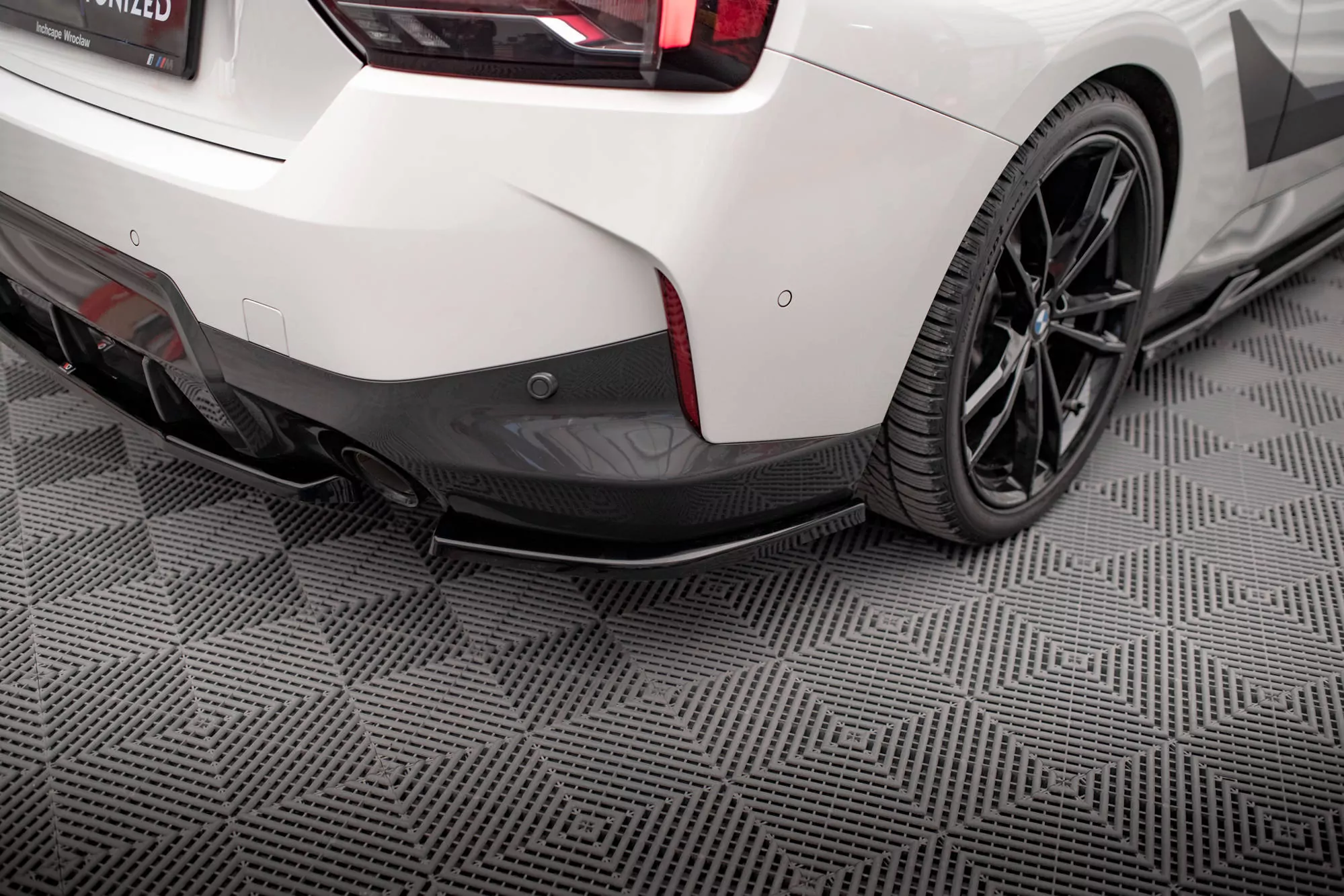 Heck Ansatz Flaps Diffusor V.2 Für BMW 2 Coupe M-Paket G42 Schwarz Hochglanz
