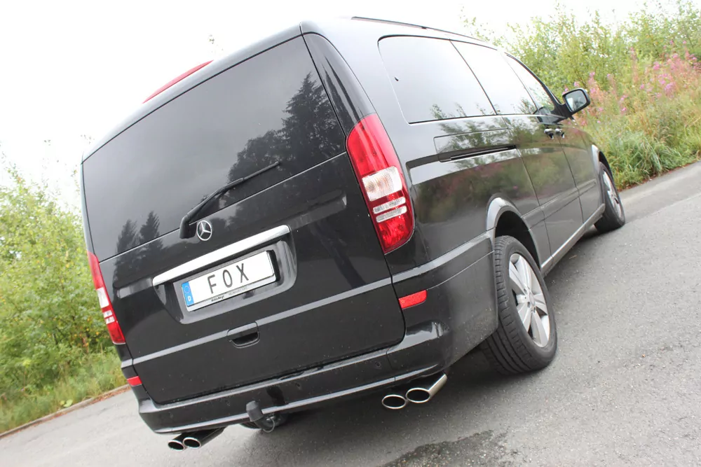 Mercedes Vito/ Viano - W639 Kompact  Endschalldämpfer quer Ausgang rechts/links inkl. Verbindungsrohr - 2x115x85 Typ 32 rechts/links