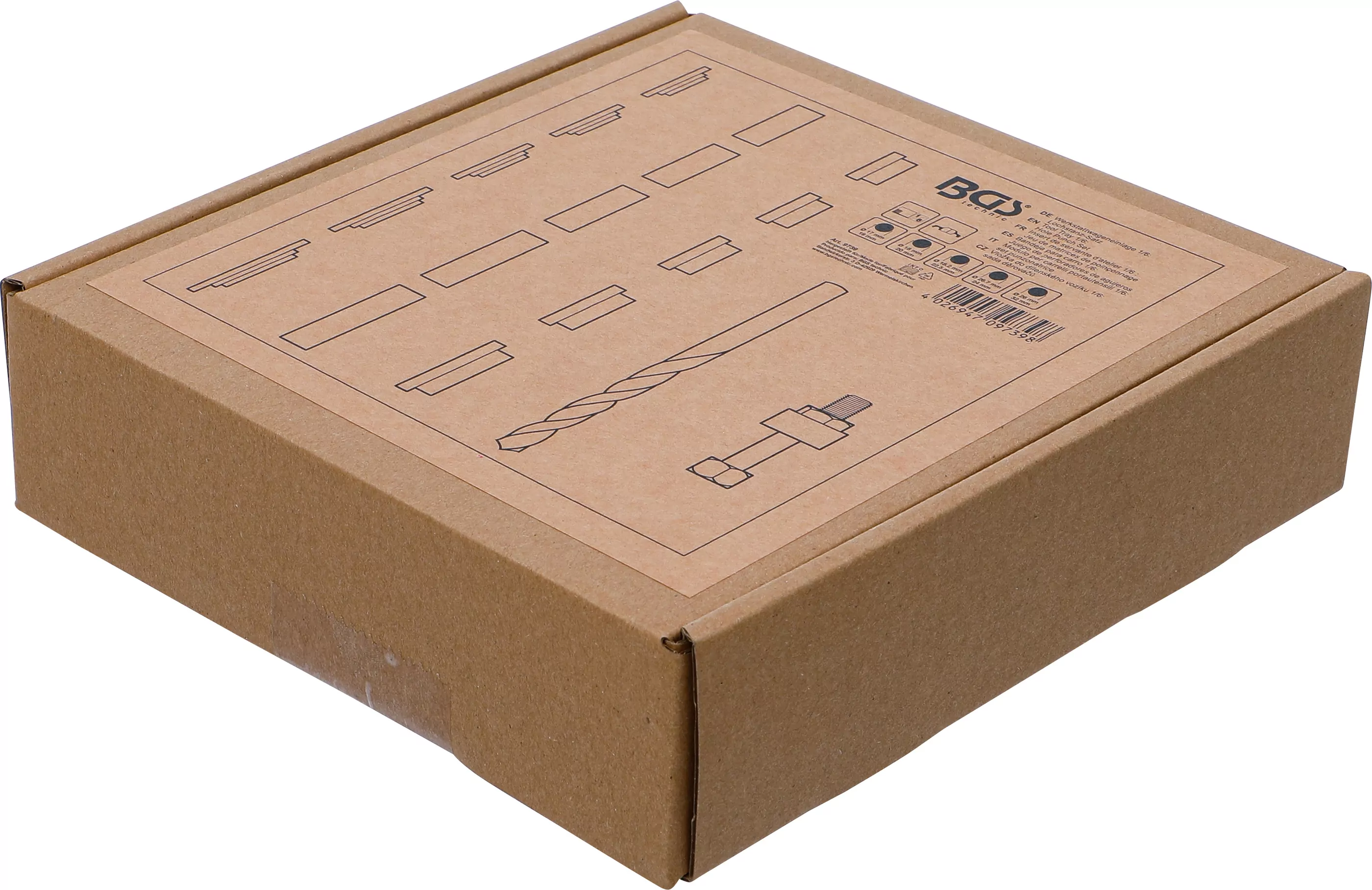 Werkstattwageneinlage 1/6: Lochstanz-Satz | für Einparksensoren | Ø 17 - 32 mm