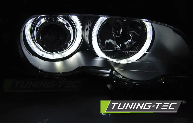 HEADLIGHTS ANGEL EYES LED BLACK fits BMW E46 04.99-03.03 COUPE CABRIO