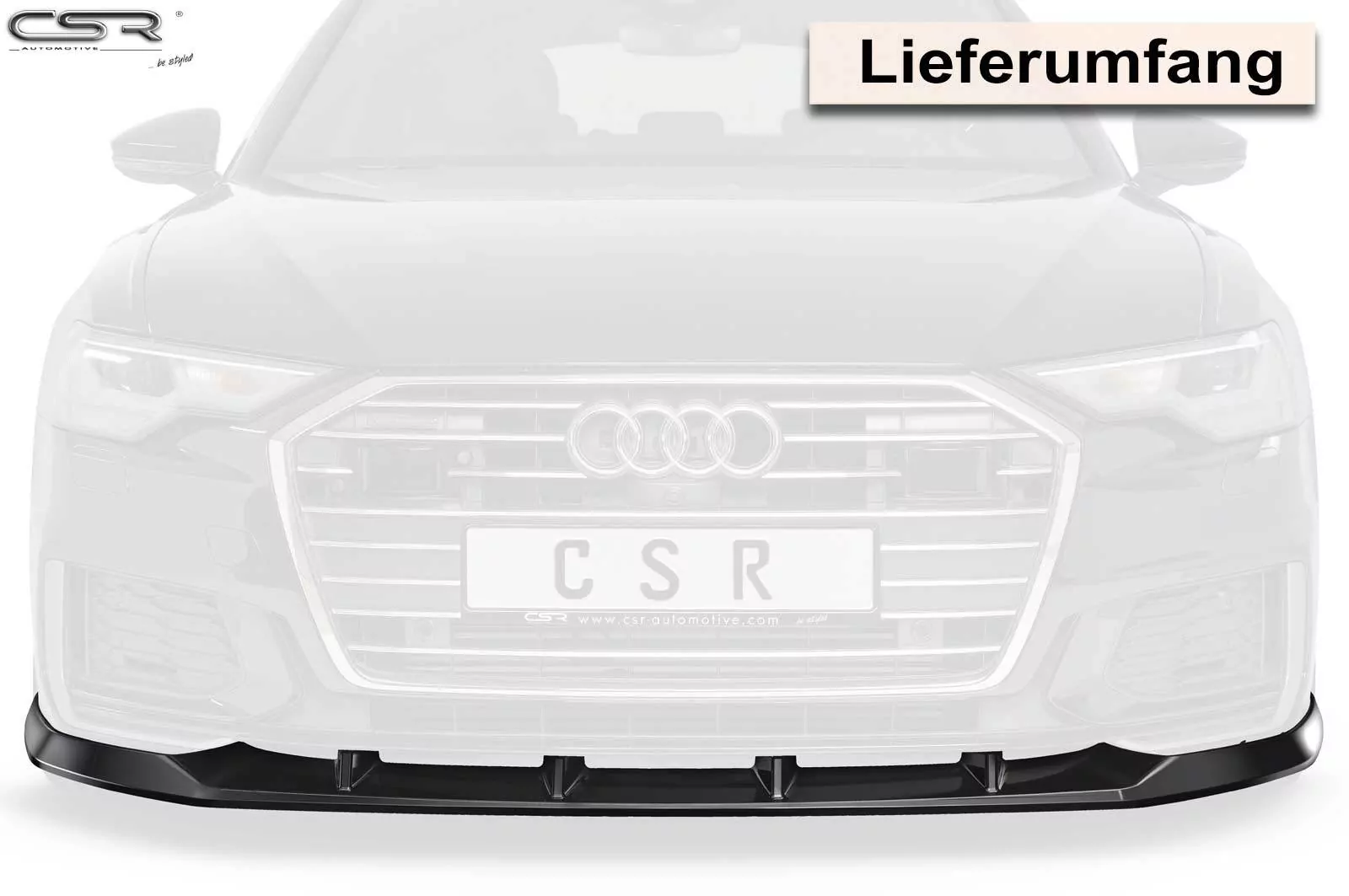 Cup-Spoilerlippe mit ABE für Audi A6 C8 4K S-Line / S6 C8 4K CSL413-M Carbon Look (matt)