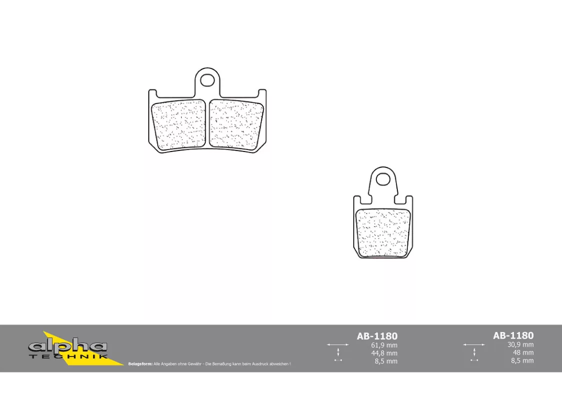 ALPHA TECHNIK Bremsbelag Racing ohne ABE