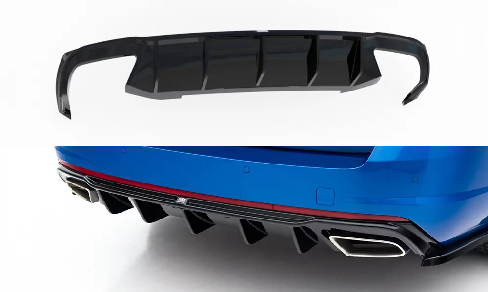 Diffusor Heck Ansatz V.2 Passend Für Skoda Octavia RS Mk3 / Mk3 FL Hatchback / Kombi