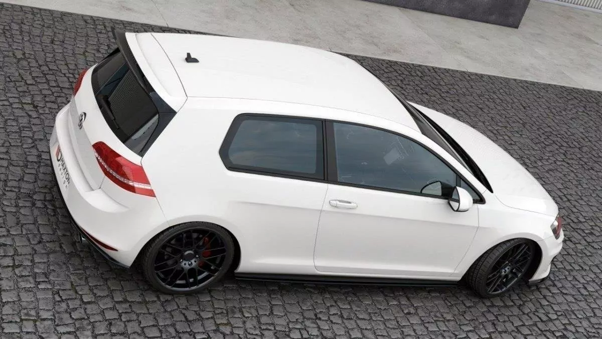 Spoiler CAP Passend Für Passend Für VW GOLF 7 GTI CLUBSPORT Schwarz Hochglanz Schwarz Hochglanz
