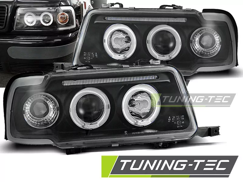 HEADLIGHTS ANGEL EYES BLACK fits AUDI 80 B4 09.91-04.96  