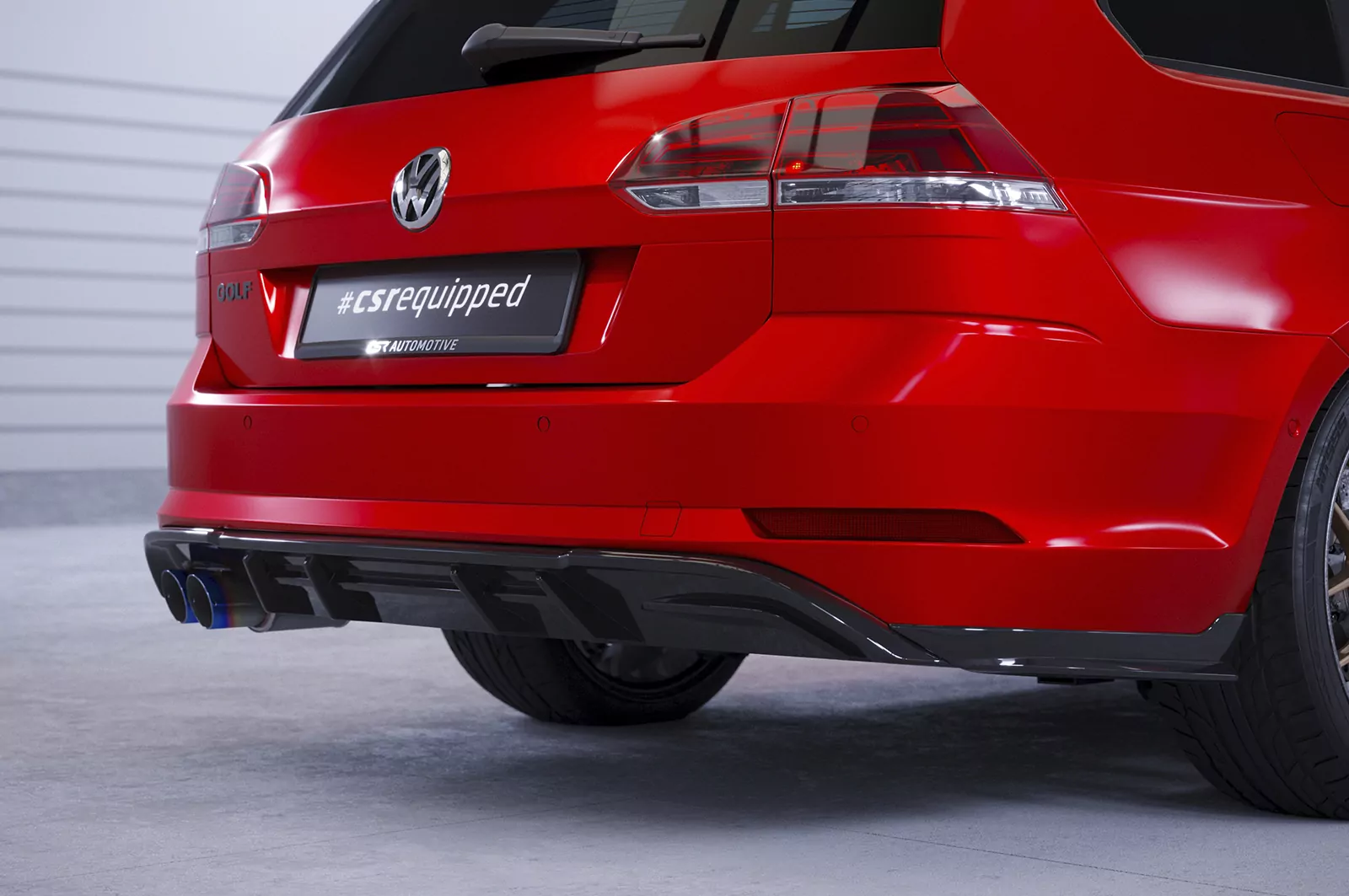 Heckansatz für VW Golf 7 Variant GTD HA293 Schwarz Strukturiert