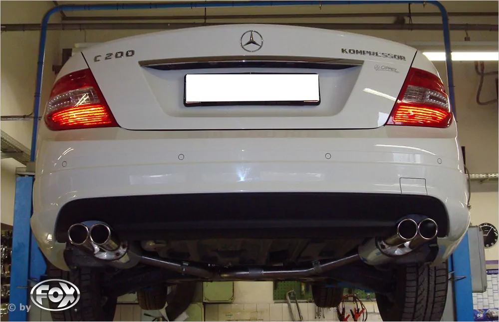 Mercedes C-Klasse 4 Zylinder - W204/S204 AMG-Paket  Endschalldämpfer rechts/links mit Y-Verbindungsstück - 2x70 Typ 16 rechts/links