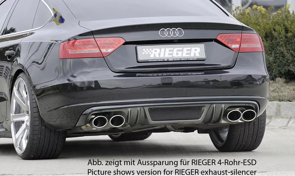 Rieger Heckeinsatz für Audi A5 (B8/B81) - Sportback 06.07-07.11 (bis Facelift) carbon optik