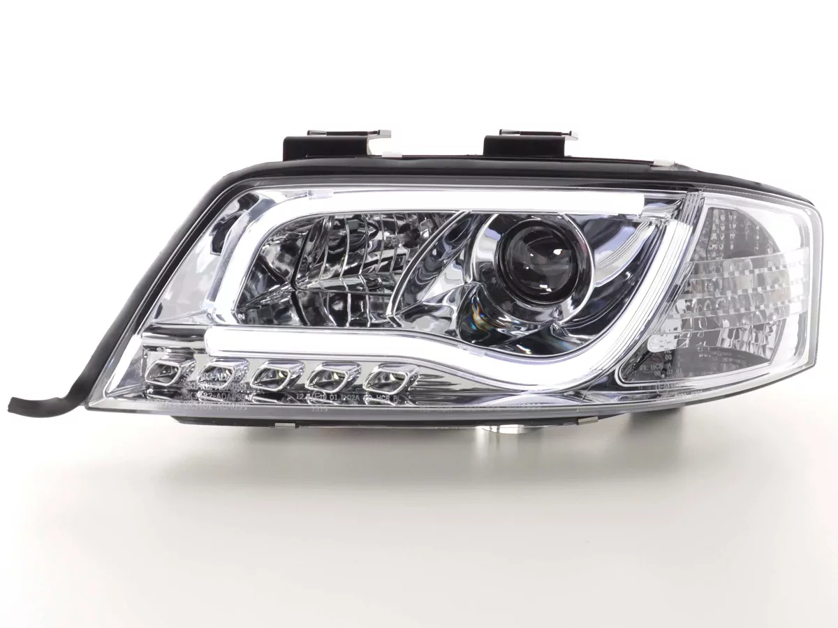 Scheinwerfer Set Daylight LED TFL-Optik Audi A6 Typ 4B Bj. 97-01 chrom