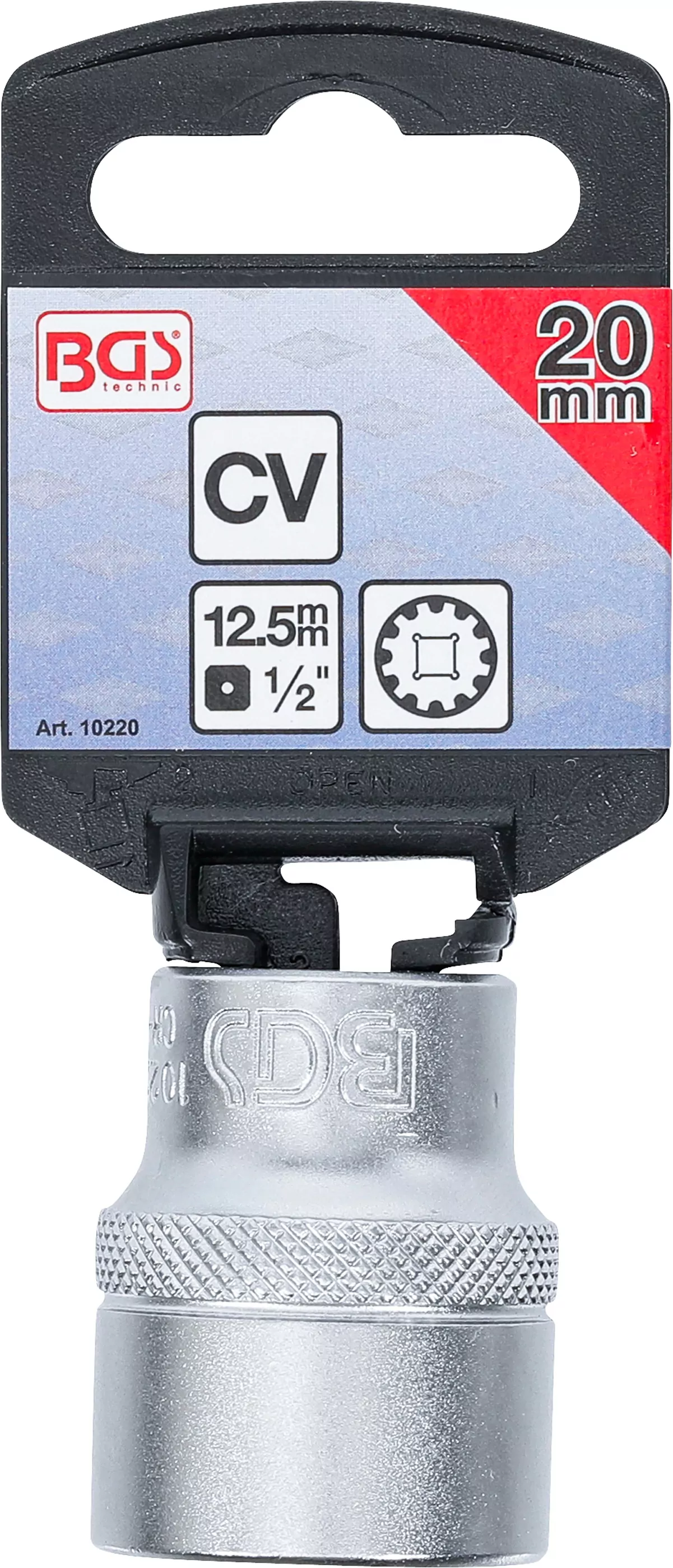 Steckschlüssel-Einsatz Gear Lock | Antrieb Innenvierkant 12,5 mm (1/2") | SW 20 mm