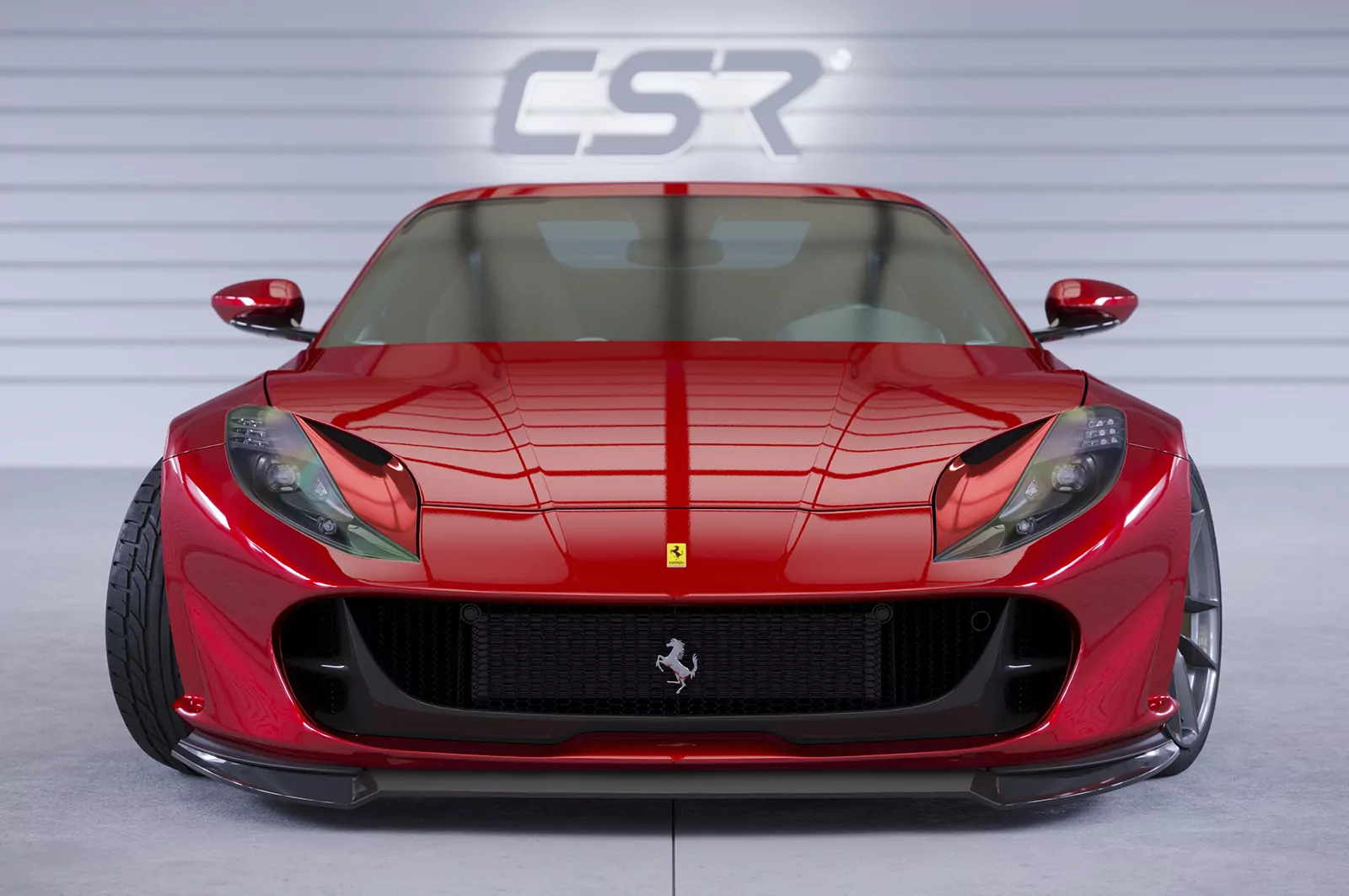 Cup-Spoilerlippe mit ABE für Ferrari 812 Superfast / GTS CSL768 Schwarz Strukturiert