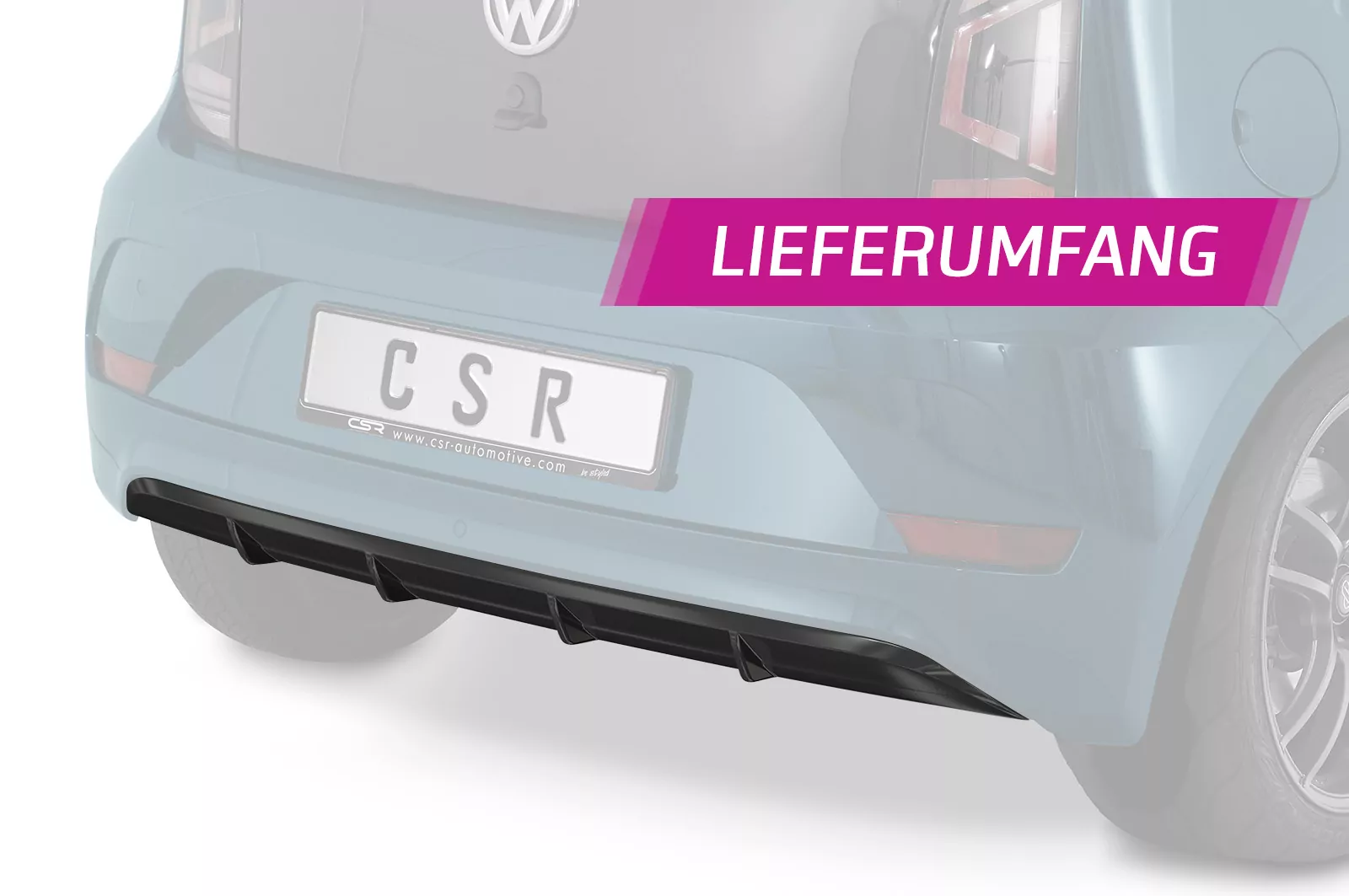 Heckansatz für VW up! / e-up! (Facelift) Lackierfreundlich (schwarz matt)