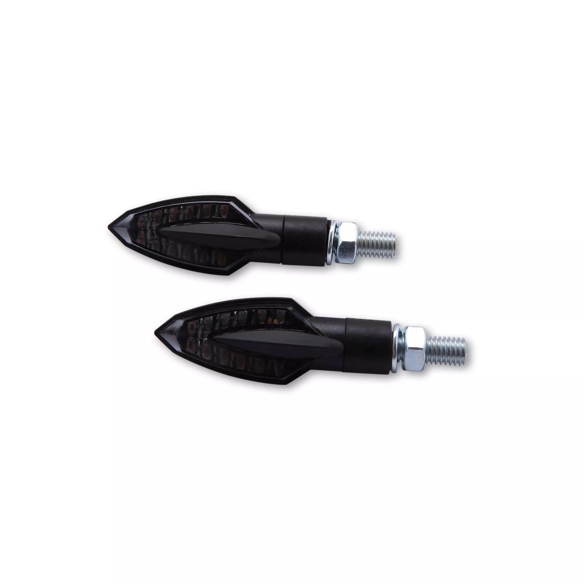 HIGHSIDER smart Vinci LED Blinker Gehäuse Schwarz / Linse Rauchgrau (Paar), Vorn & Hinten