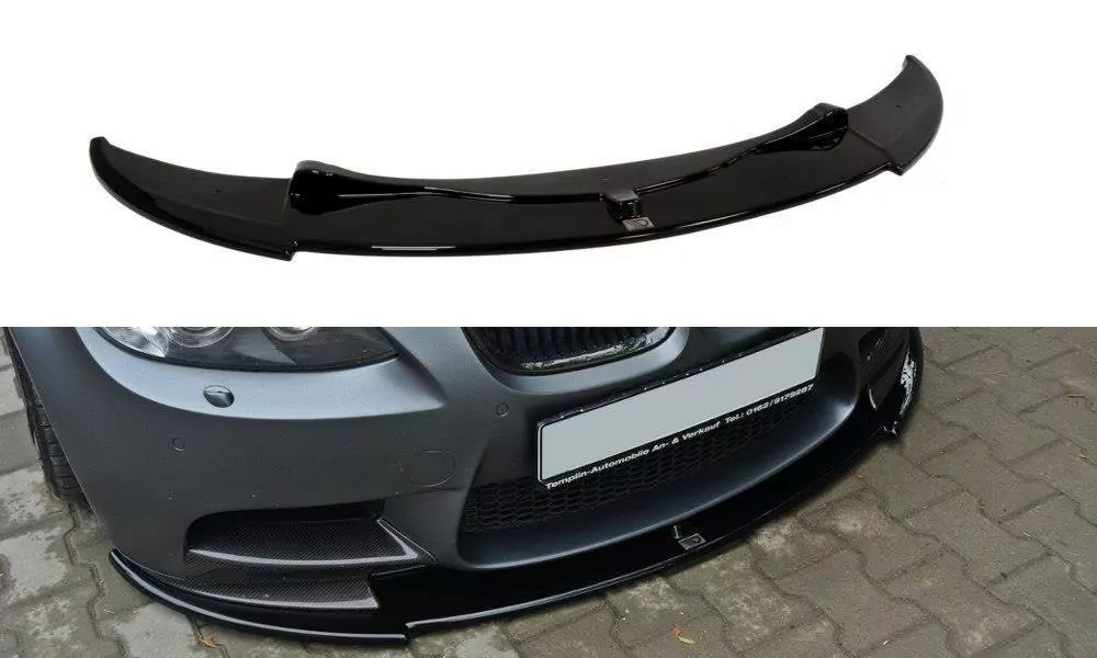 Front Ansatz Passend Für BMW M3 E92 / E93 (vor Facelift Passend Für M Performance-Splitter) Schwarz Hochglanz