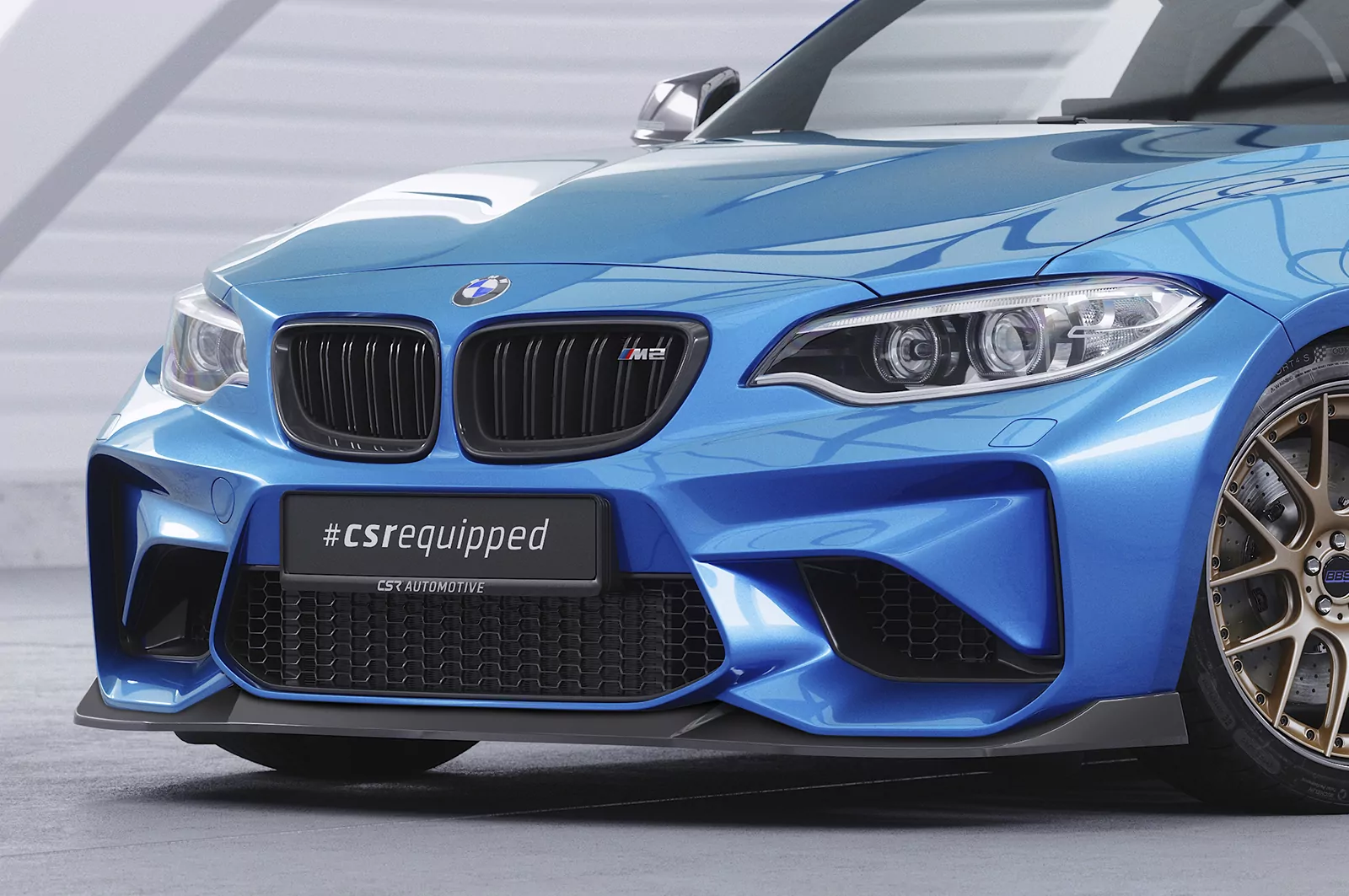 Cup-Spoilerlippe mit ABE für BMW M2 (F87) CSL638 Schwarz Strukturiert