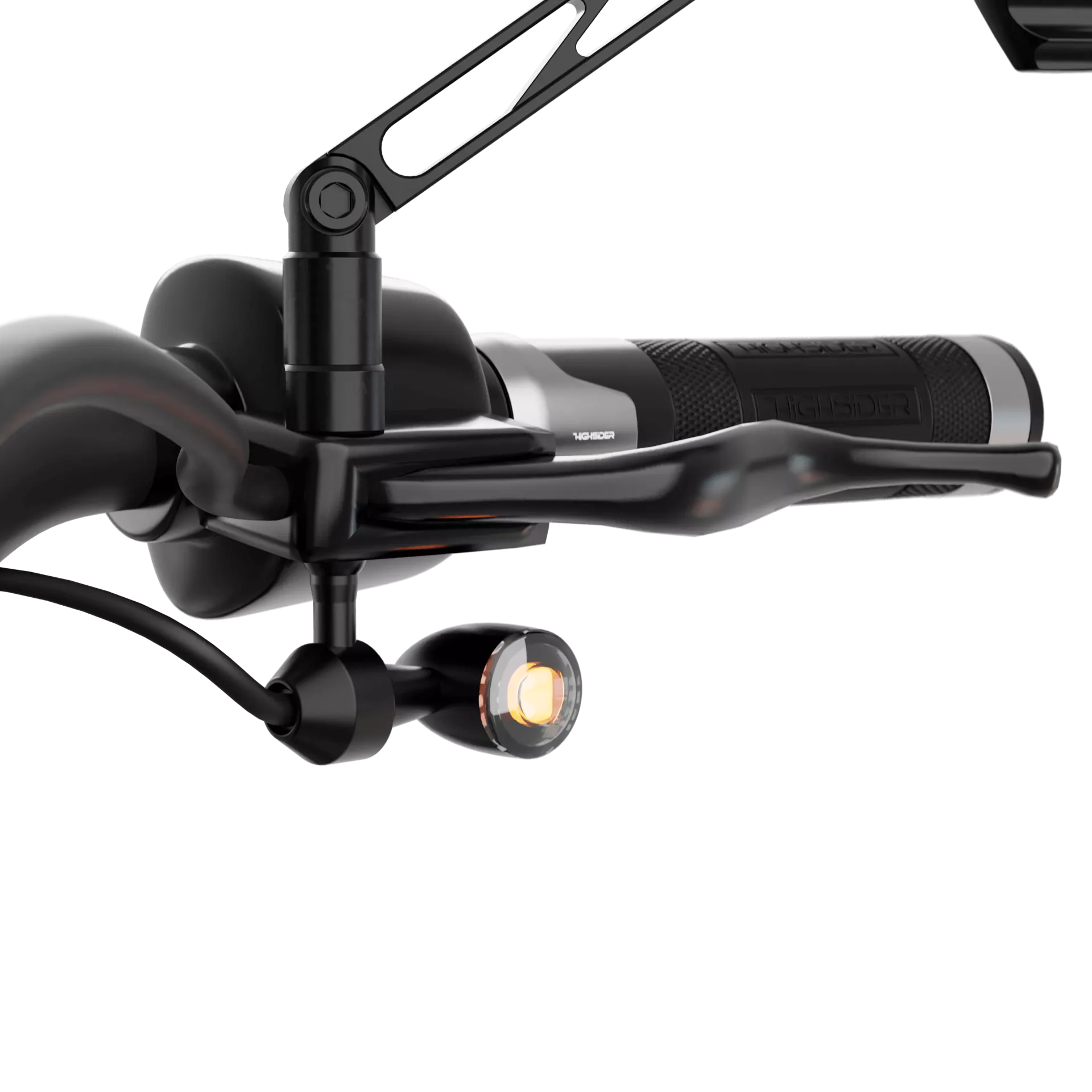 HIGHSIDER pro Indicator Adapter Black For Harley Davidson, Front (Pair)