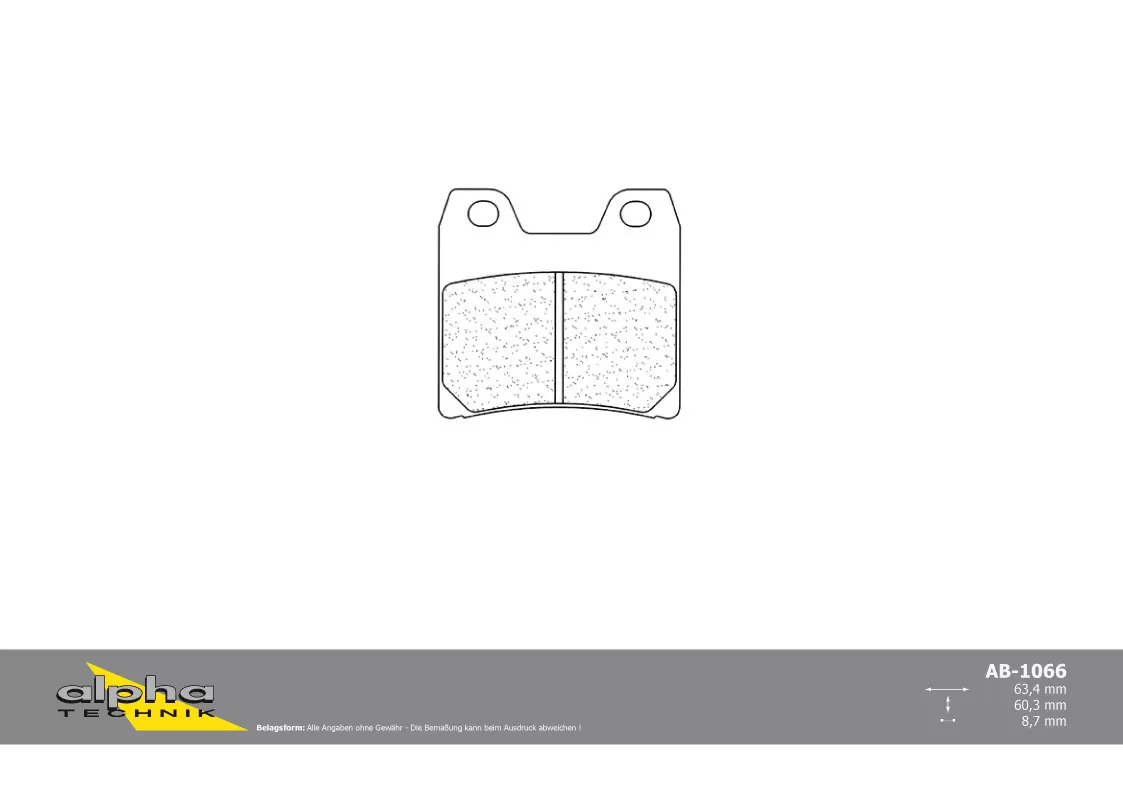 ALPHA TECHNIK Bremsbelag Straße mit ABE