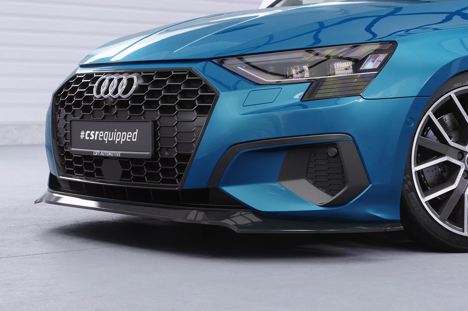 Cup-Spoilerlippe mit ABE für Audi A3 8Y Limousine CSL616 Schwarz Strukturiert