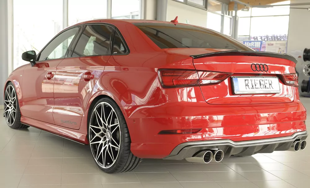Rieger Heckeinsatz für Audi A3 (8V) - 5-tür. (Limousine 8VS) 09.16- (ab Facelift) carbon optik