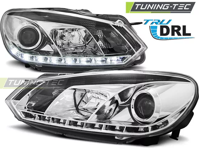 HEADLIGHTS TRUE DRL CHROME fits VW GOLF 6 10.08-12