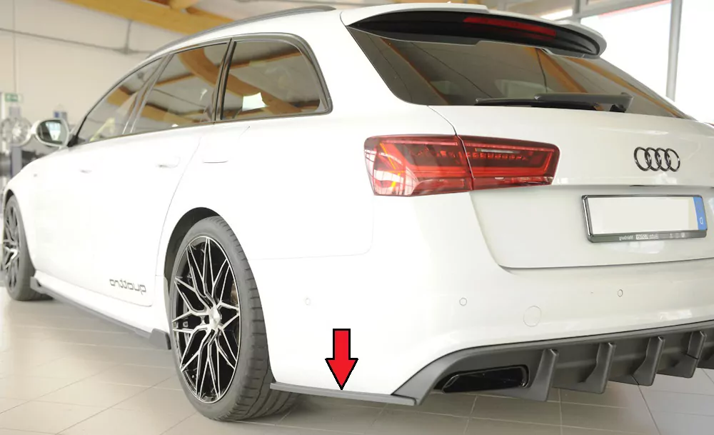 Rieger Heckschürzenansatz seitlich links matt schwarz für Audi A6 S6 (4G/C7) Lim. 09.14- (ab Facelift)