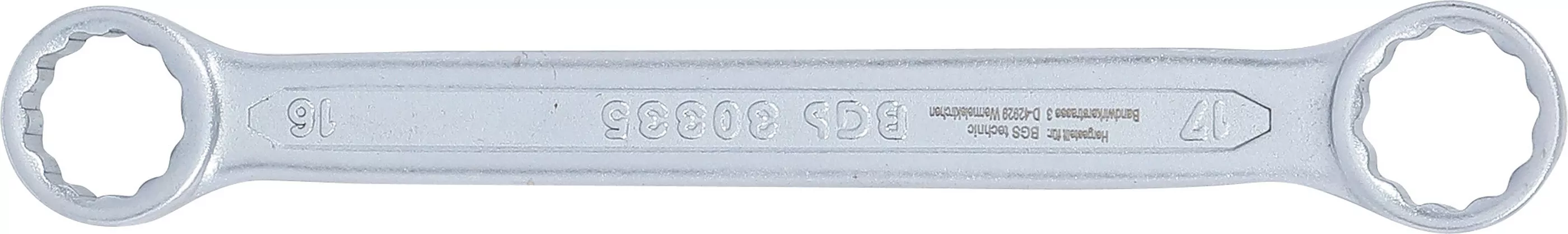 Doppel-Ringschlüssel | extra flach | SW 16 x 17 mm