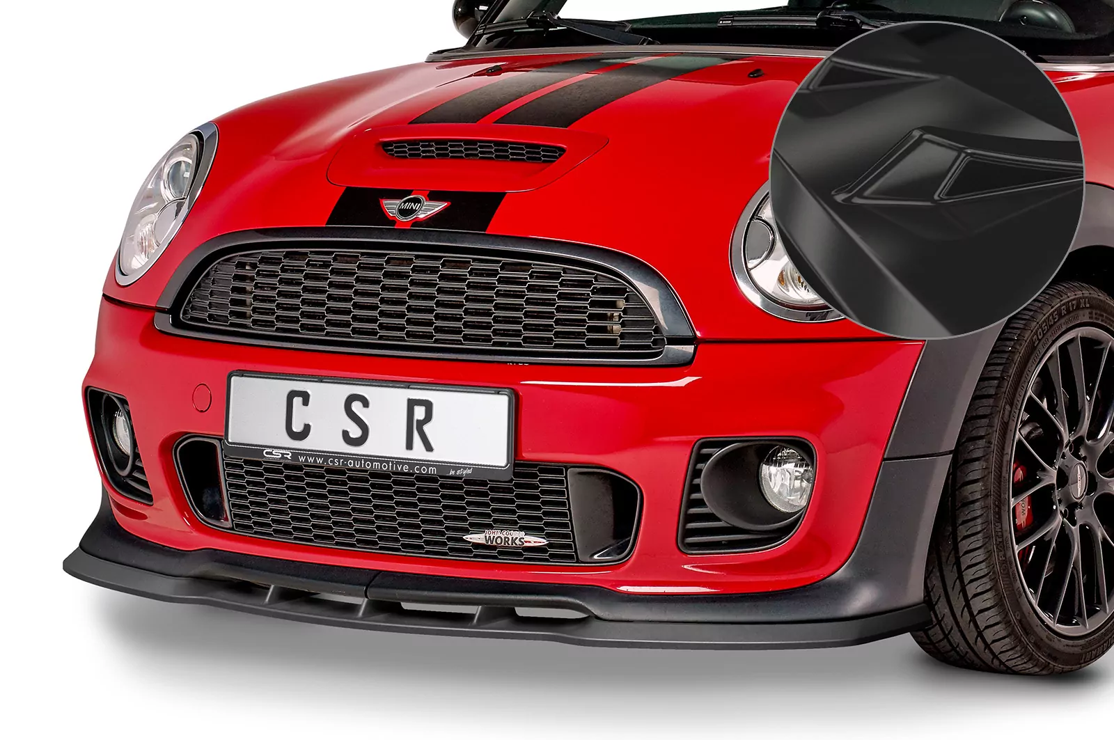 Cup-Spoilerlippe mit ABE für Mini R56 John Cooper Works CSR- Glossy (schwarz hochglanz)