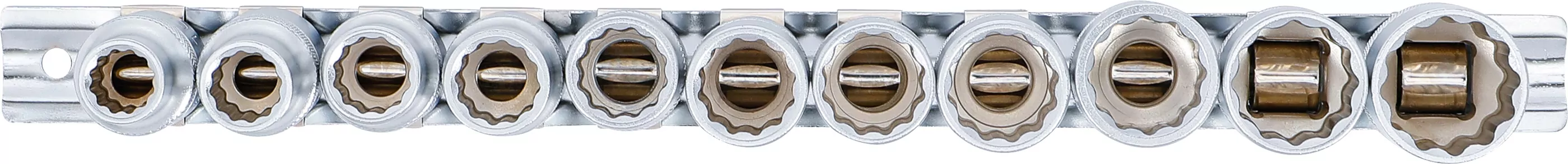 Steckschlüssel-Einsatz-Satz, Zwölfkant | Antrieb Innenvierkant 12,5 mm (1/2") | SW 10 - 21 mm | 11-tlg.
