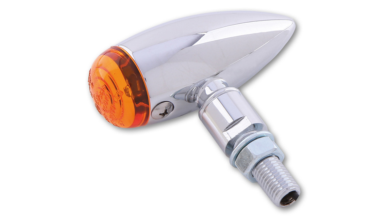 HIGHSIDER smart Micro-Bullet Glühlampen Blinker Gehäuse Chrom / Linse Orange (Paar), Vorn & Hinten