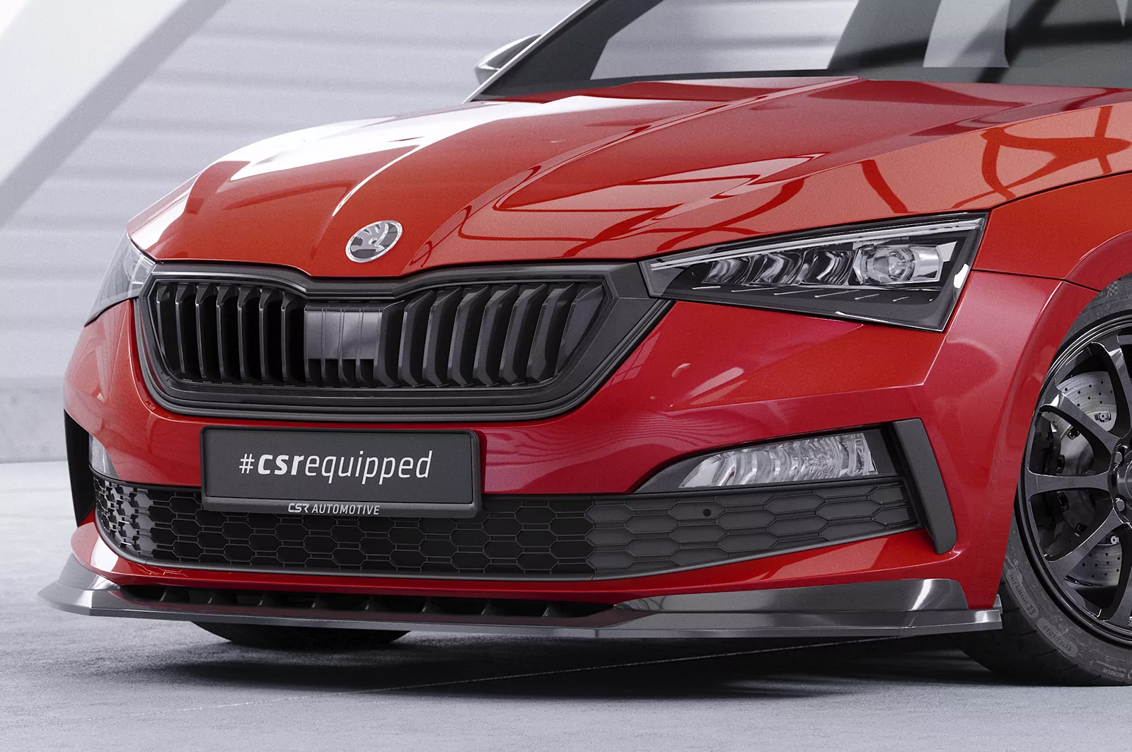 Cup-Spoilerlippe mit ABE für Skoda Scala Monte Carlo CSL627 Schwarz Strukturiert