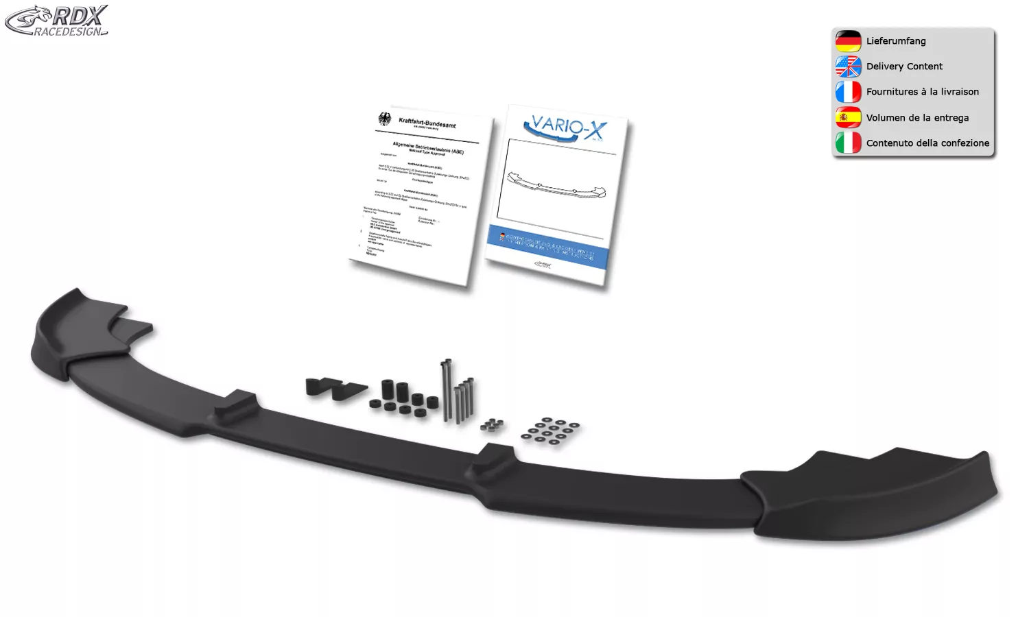 RDX Frontspoiler VARIO-X für BMW 5er F10 / F11 -2013 Frontlippe Front Ansatz Vorne Spoilerlippe