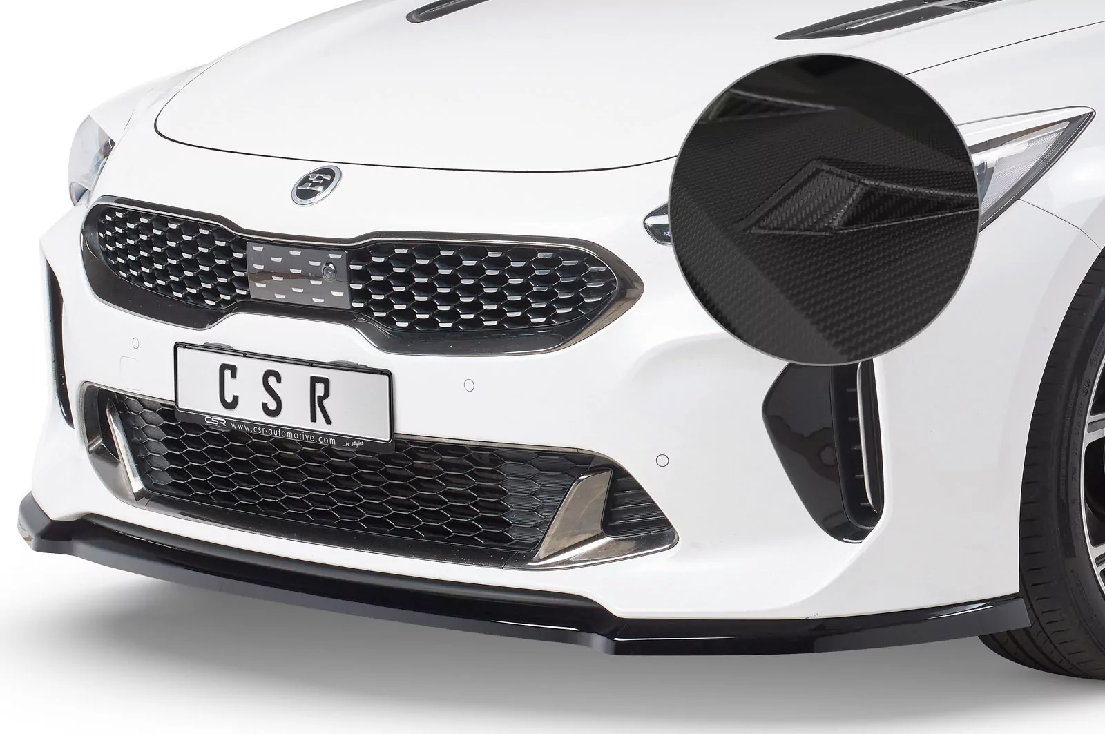 Cup-Spoilerlippe mit ABE für Kia Stinger GT CSL426-M Carbon Look (matt)