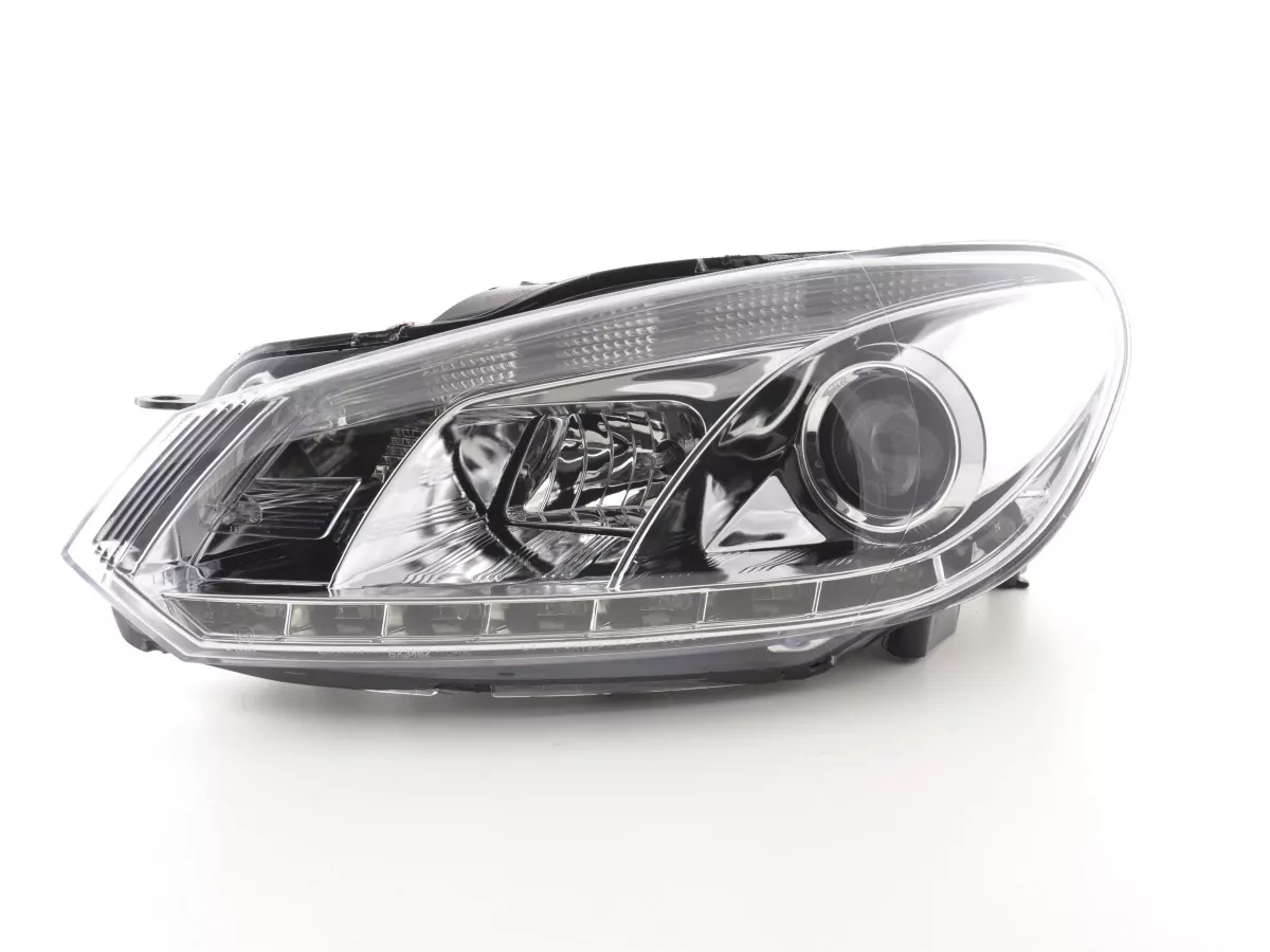 Scheinwerfer Set Daylight LED Tagfahrlicht VW Golf 6 Typ 1K Bj. 08- chrom für Rechtslenker