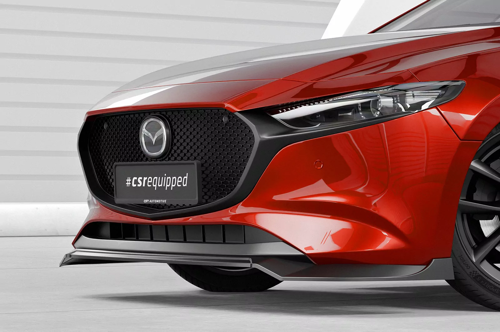 Cup-Spoilerlippe mit ABE für Mazda 3 (Typ BP) CSL649 Schwarz Strukturiert