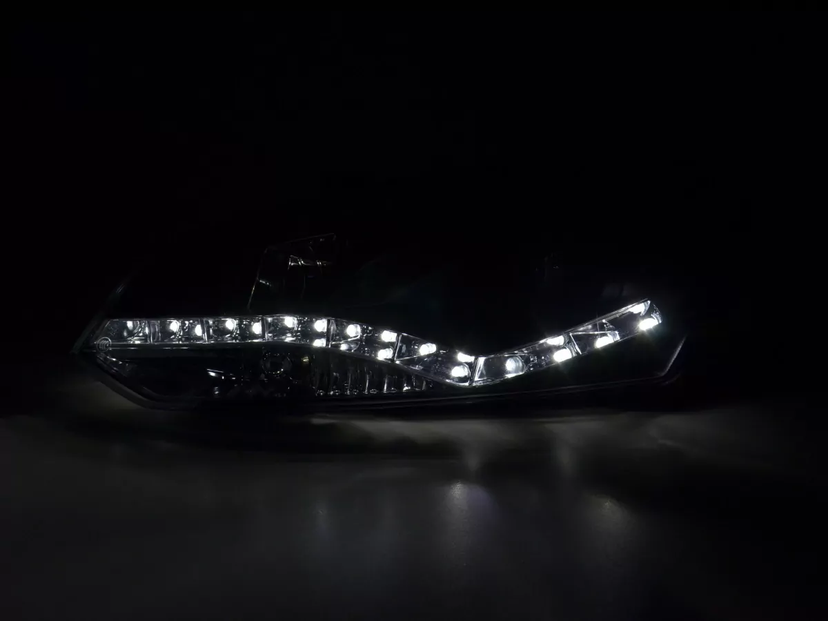 Scheinwerfer Set Daylight LED Tagfahrlicht VW Polo 6R Bj. 09- schwarz für Rechtslenker