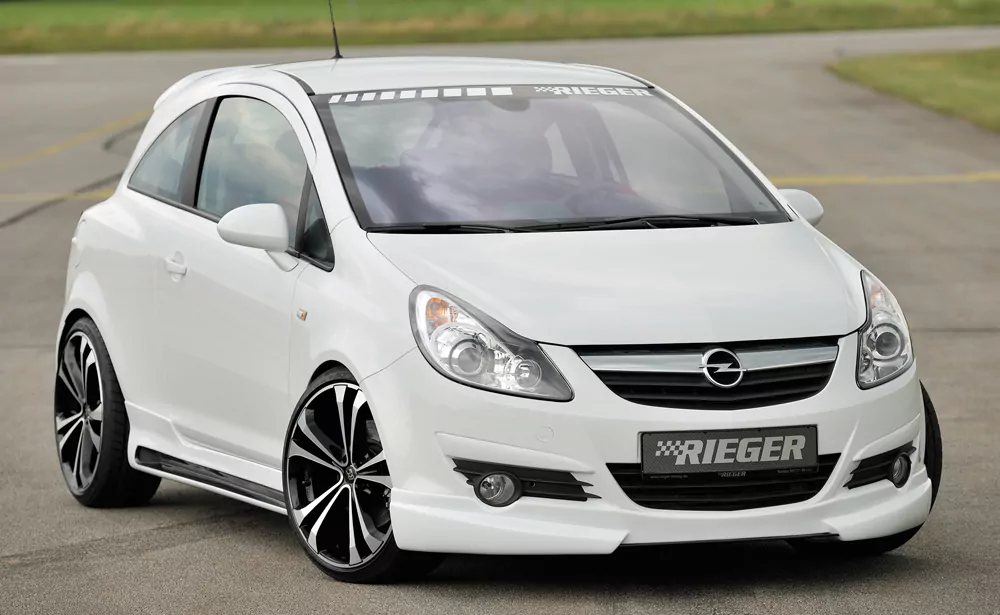 Rieger Spoilerlippe für Opel Corsa D - 3-tür. 07.06-12.10 (bis Facelift) carbon optik