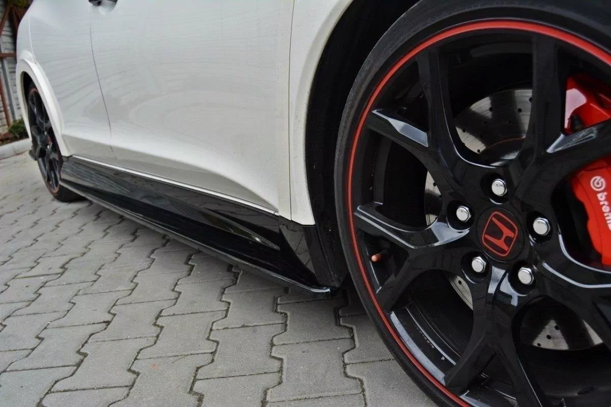 Seitenschweller Ansatz Passend Für Passend Für HONDA CIVIC IX TYPE R Schwarz Hochglanz Schwarz Hochglanz