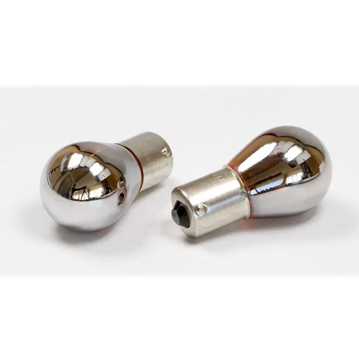 Kugellampe | 12V | 21W | Bau15s  Ø=25x45 mm | E-geprüft  | Pin 145° | chrom