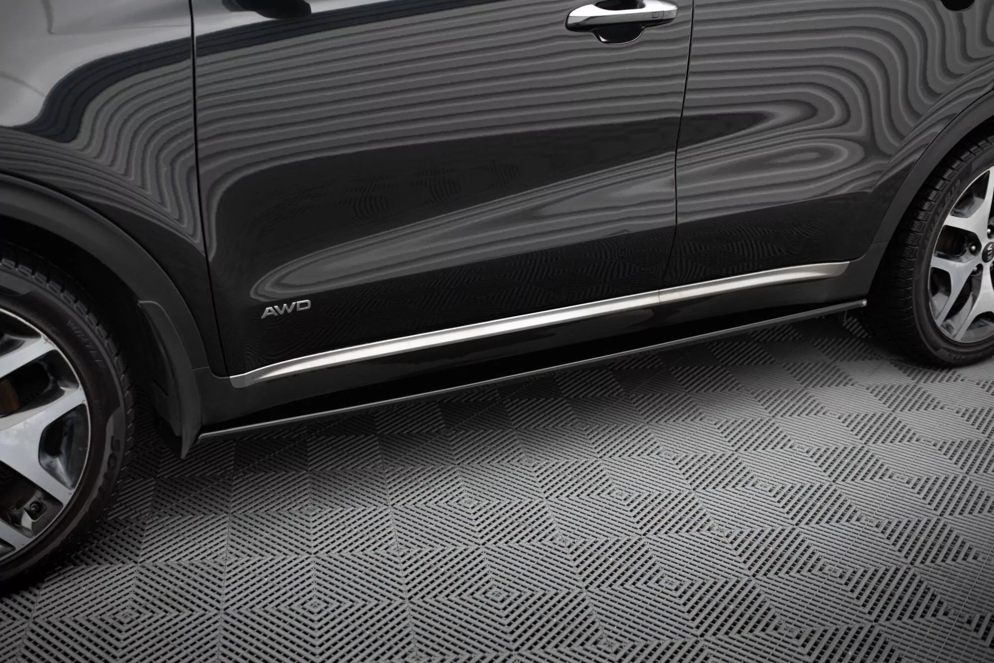 Seitenschweller Ansatz Passend Für Passend Für KIA SPORTAGE Mk4 GT-Line Schwarz Hochglanz Schwarz Hochglanz