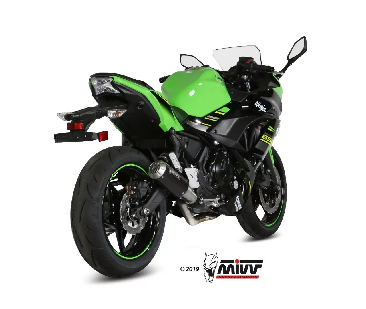 MIVV MK3 Edelstahl Schwarz KAWASAKI Z650-Ninja 650 17-23